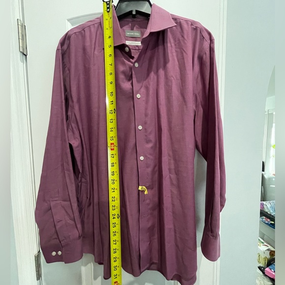 Michael Kors slim fit plum dress shirt xl 17 1/2 32/33 non iron - Picture 5 of 5